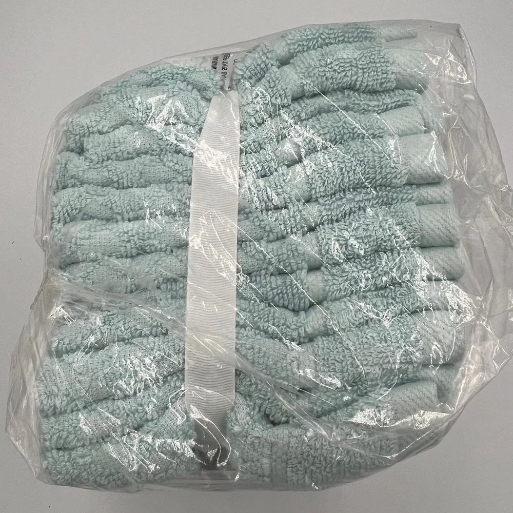 Great Bay Collection Wash Cloths Set of 12 Pale Blue 13x13 Cotton New